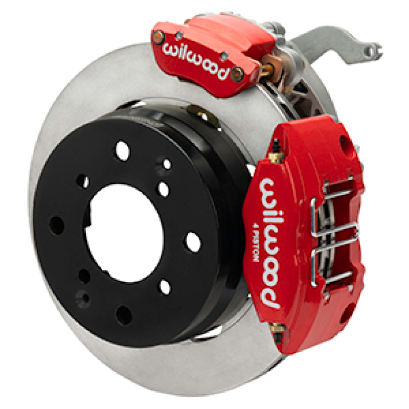 Wilwood 70-76 Porsche 914 Rear Powerlite Brake Kit Plain Face - Red