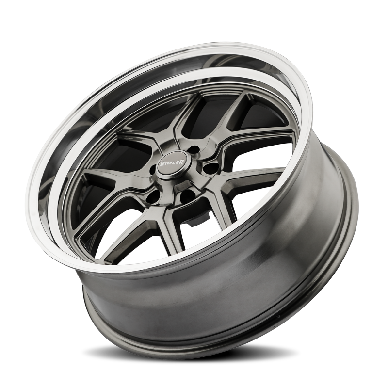 Ridler 610 17x8 / 5x120.65 BP / 0mm Offset / 83.82mm Hub Gloss Grey Polished Wheel