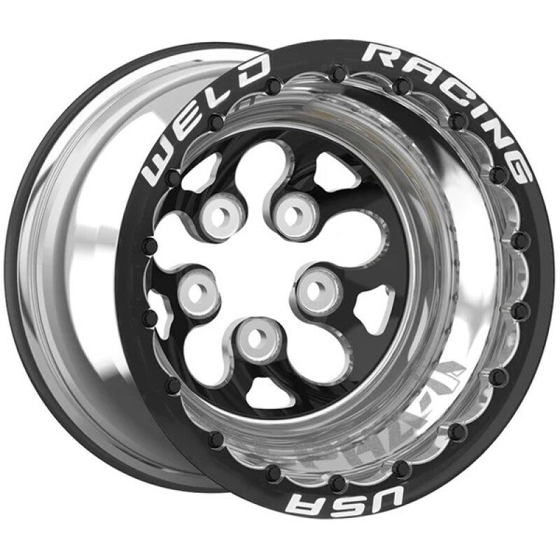 Weld Alpha Pro 15x14 / 5x5 BP / 2in BS Polish CTR Polish MT Wheel - Polish Double Beadlock MT