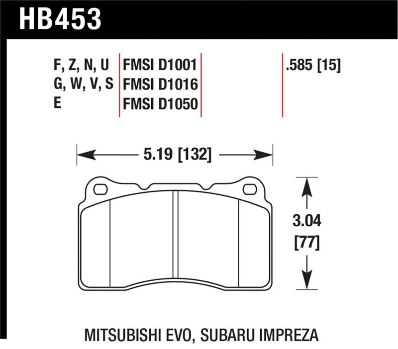 Hawk 03-06 Evo / 04-09 STi / 09-10 Genesis Coupe (Track Only) / 2010 Camaro SS / 08-09 Pontiac G8 GX
