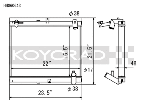 Koyo 89-92 Mazda RX-7 1.3L Late FC Chassis Turbo & Non Turbo Radiator