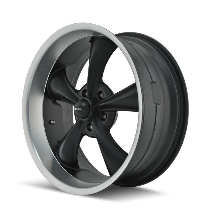 Ridler 695 17x8 / 5x120.65 BP / 0mm Offset / 83.82mm Hub Matte Black Machined Wheel