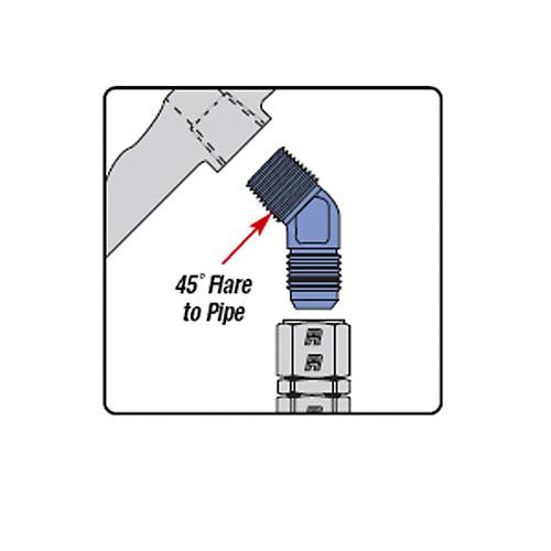 Russell Performance -8 AN to 3/8in NPT 45 Degree Flare to Pipe Adapter