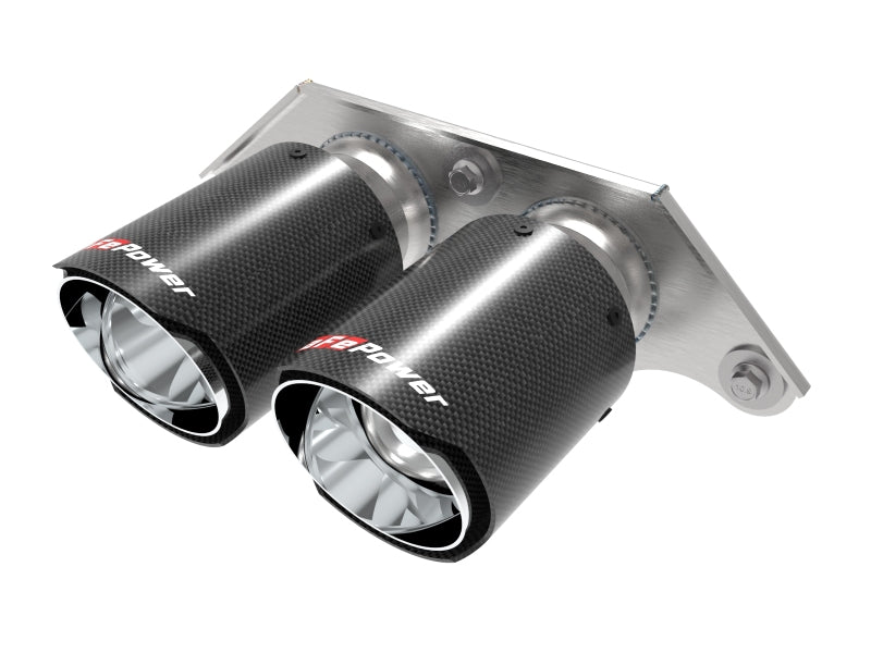 aFe Power Mach Force Xp 4in 304 SS Bolt-On Exhaust Tips Carbon Fiber 14-19 Porsche 911 GT3 3.8L/4.0L