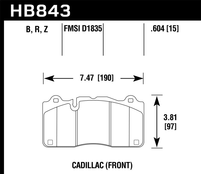 Hawk 2016 Cadillac CTS HPS Front Race Brake Pads
