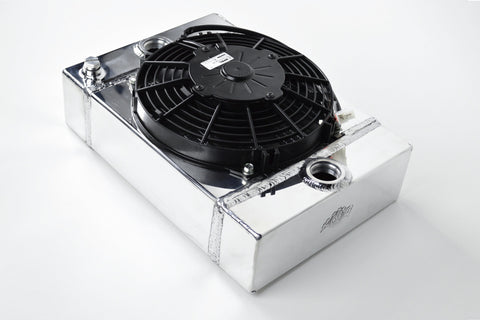 CSF Universal Drag Race / Tuck Radiator w/9in Spal Fan - 10.5in H x 10in L x 3.6in W