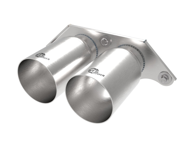 aFe Power Mach Force Xp 4in 304 SS Bolt-On Exhaust Tips Brushed 14-19 Porsche 911 GT3 3.8L/4.0L