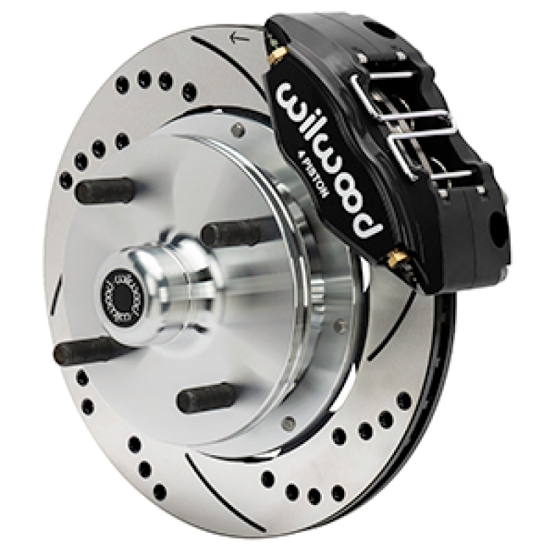 Wilwood 70-72 Porsche 914 Front Powerlite Brake Kit Drilled & Slotted - Black