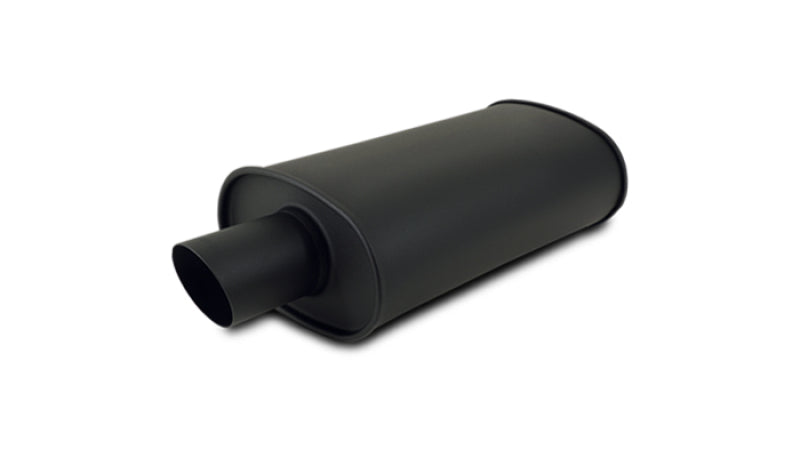 Vibrant StreetPower FLAT BLACK Oval Muffler with Single 3in Outlet - 2.25in inlet I.D.