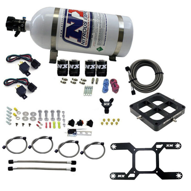 Nitrous Express Dominator Dual Stage Billet Crossbar Nitrous Kit (50-300 & 100-500HP) w/5lb Bottle