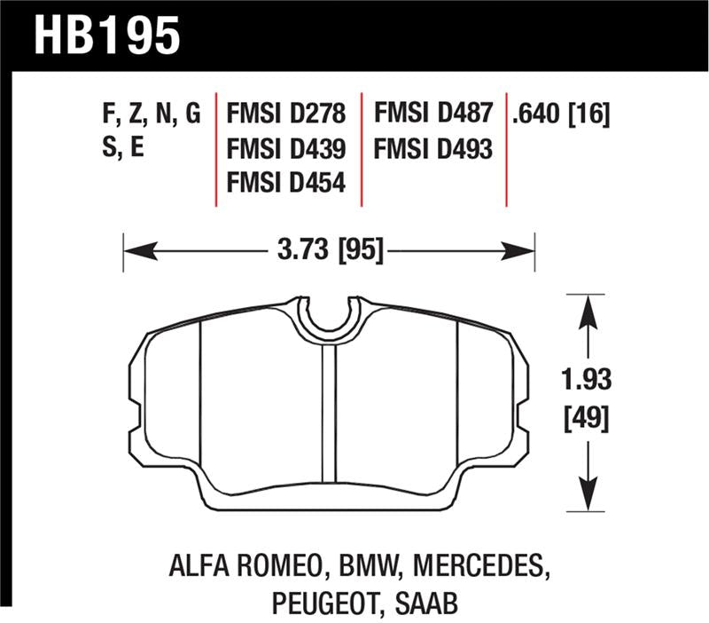 Hawk 84-4/91 BMW 325 (E30) Blue 9012 Race Front Brake Pads
