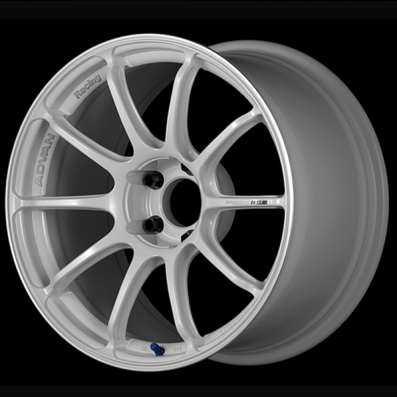 Advan RSIII 18x7.5 / +48 Offset / 5x114.3 / 73mm Bore / Racing White Metallic and Ring
