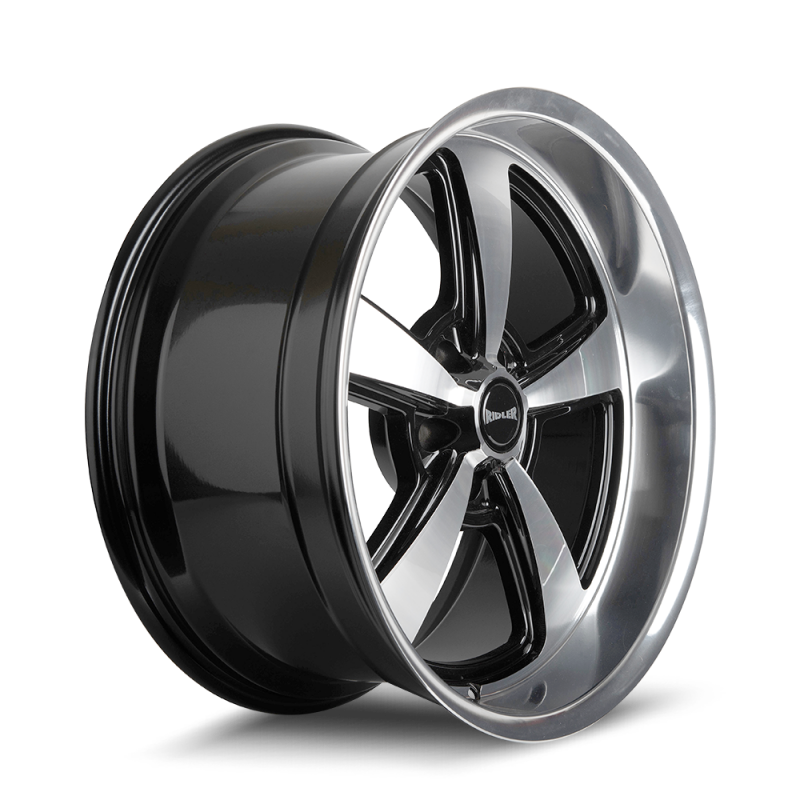 Ridler 652 18x9.5 / 5x127 BP / 0mm Offset / 83.82mm Hub Gls Blk w/ Diamond Cut Face & Lip Wheel