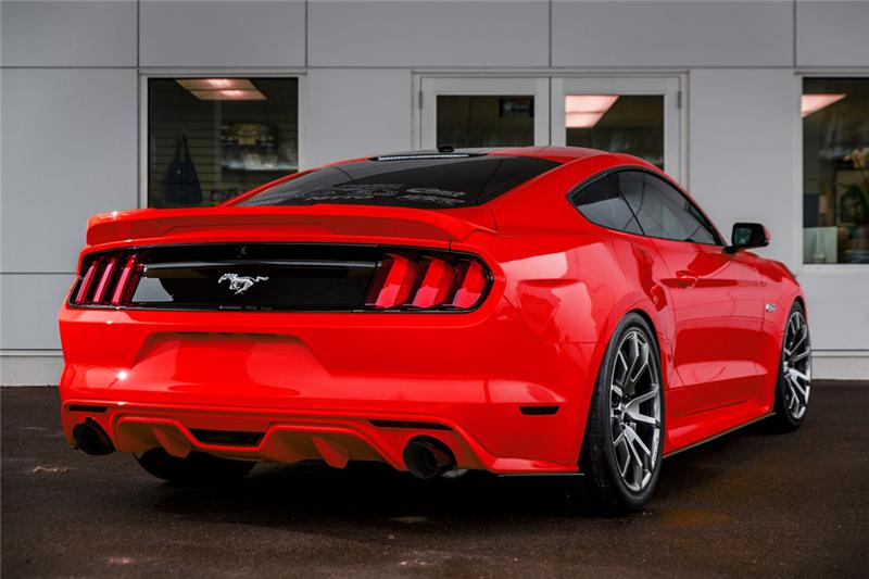 MBRP 15-18 Ford Mustang EcoBoost 2.3L Black 3in Cat Back Dual Split Rear Exit (Street Version)