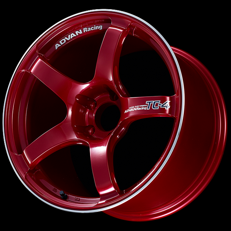 Advan TC4 18x7.5 / +48 Offset / 5x112 / 66.5mm Bore / Racing Candy Red and Ring
