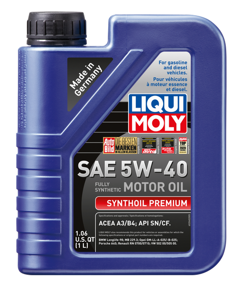 LIQUI MOLY 1L Synthoil Premium Motor Oil SAE 5W40