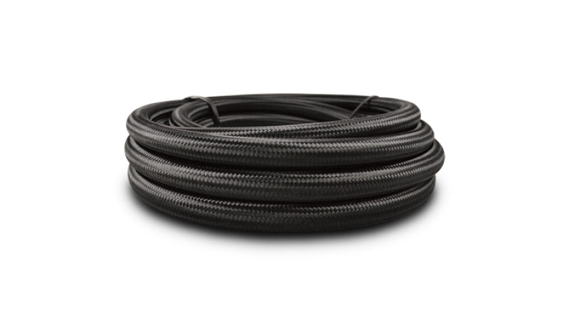 Vibrant -6 AN Black Nylon Braided Flex Hose w/PTFE Liner (150ft Roll)