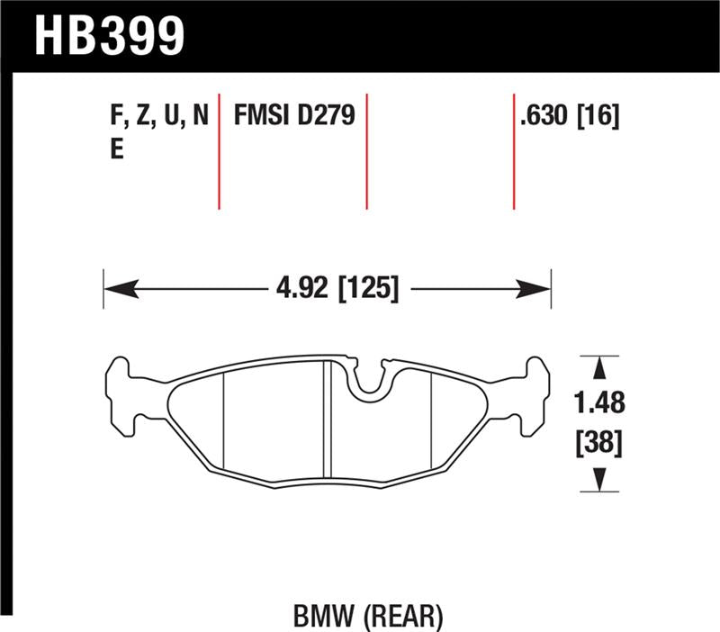 Hawk 84-4/91 BMW 325 (E30) HT-10 Rear Race Pads (NOT FOR STREET USE)