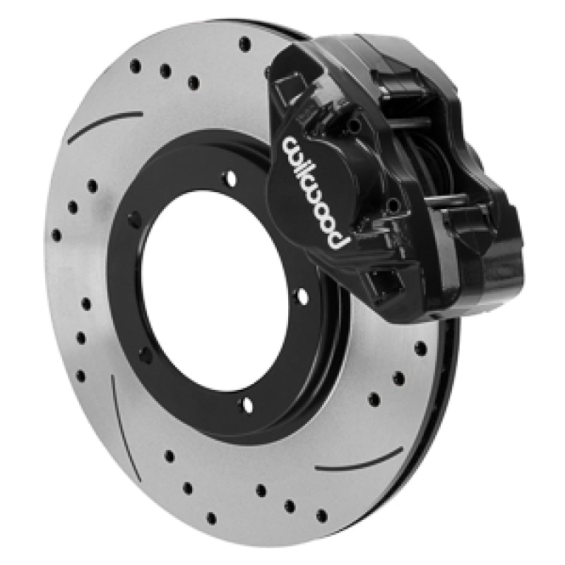 Wilwood 69-74 Porsche 911 D31 11.10in. Front Brake Kit w/ Flex Lines - Drilled Rotors (Black)