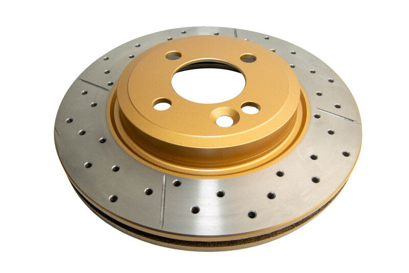DBA 02-06 Mini Cooper Front Street Series Drilled & Slotted Rotor w/Gold Hat