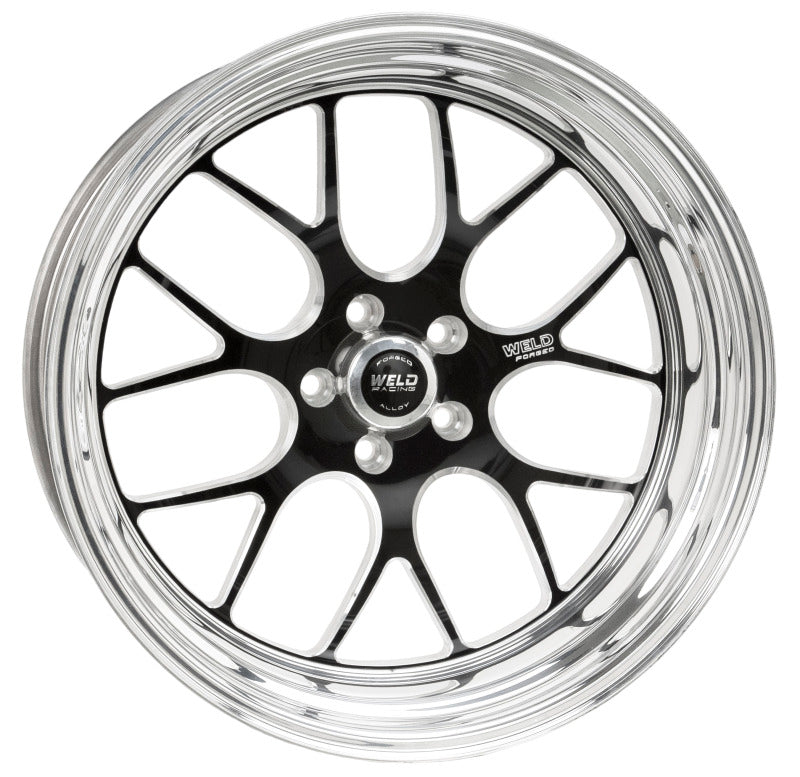 Weld S77 20x7 / 5x115mm BP / 2.3in BS Black Wheel (High Pad) - Non-Beadlock