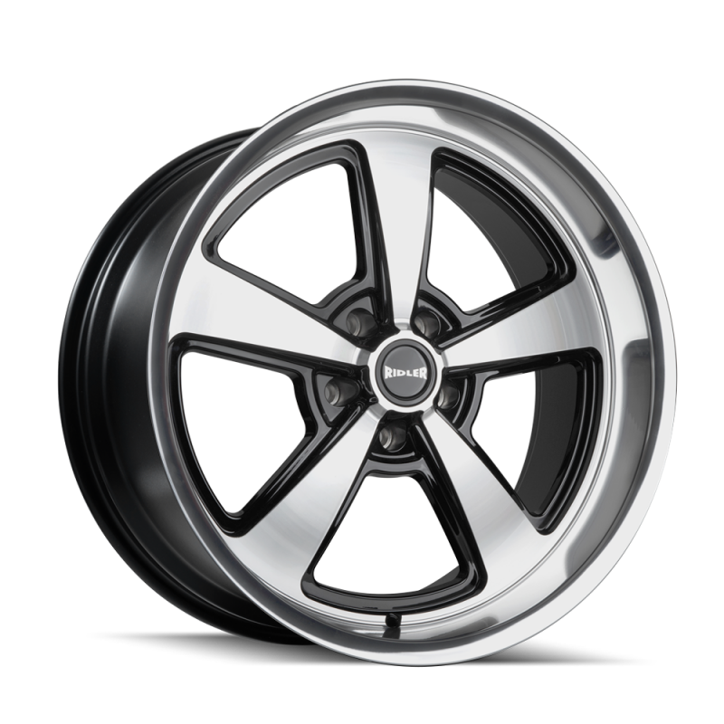 Ridler 652 20x10 / 5x120.65 BP / 0mm OS / 83.82mm Hub Gls Blk w/ Diamond Cut Face & Lip Wheel