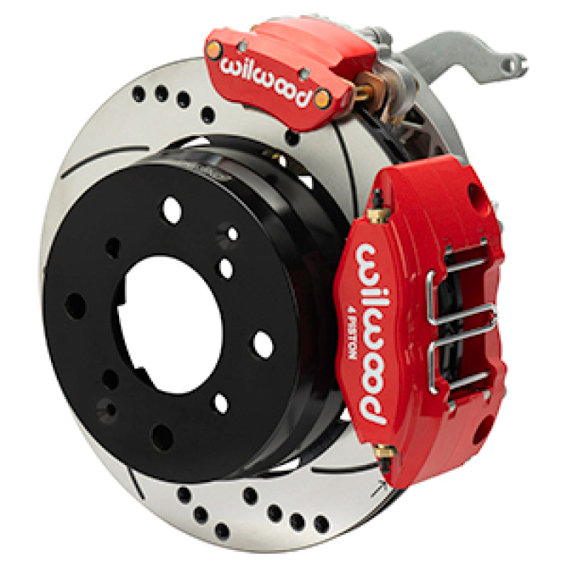 Wilwood 70-76 Porsche 914 Rear Powerlite Brake Kit Dilled & Slotted - Red