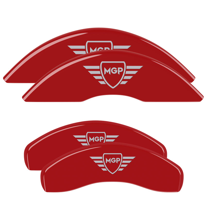MGP 4 Caliper Covers Engraved Front & Rear MGP Red finish silver ch