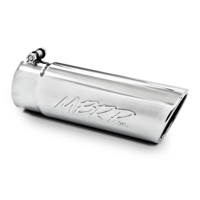 MBRP Universal 5in OD Angled Rolled End 4in Inlet 18in Length Black Finish Exhaust Tip