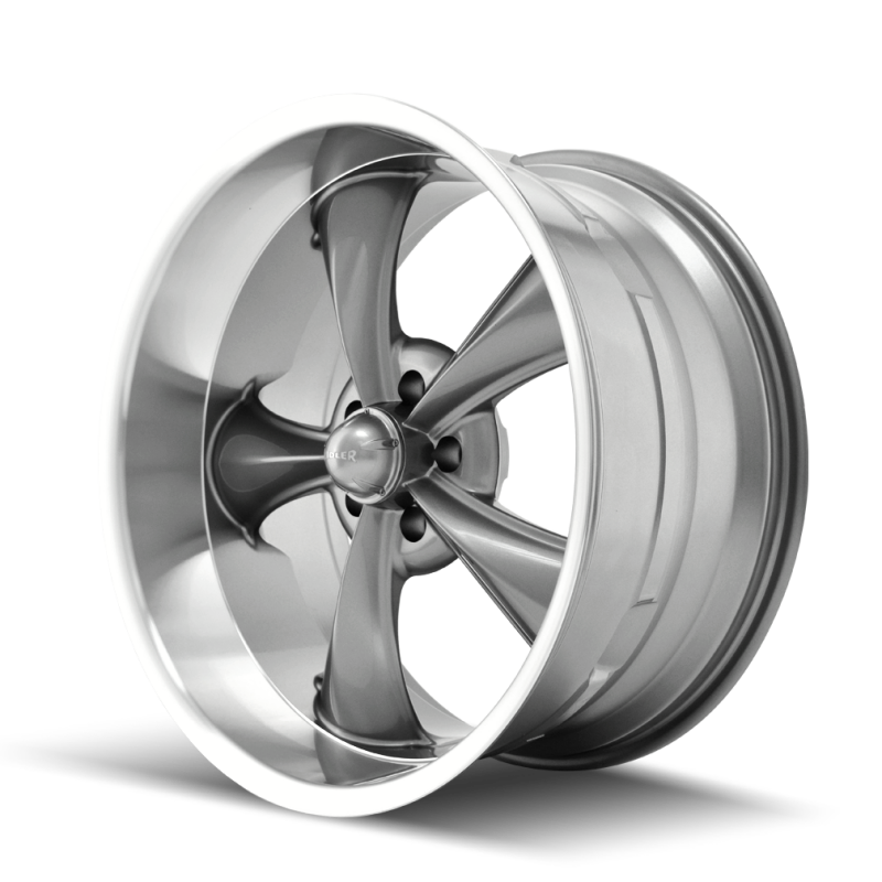 Ridler 695 22x9 / 5x127 BP / 0mm Offset / 83.82mm Hub Gloss Grey Machined Wheel
