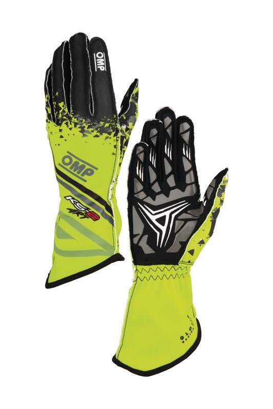 OMP KS-2 ART my2025 KART GLOVES ANTHRACITE / FLUO YELLOW SZ S
