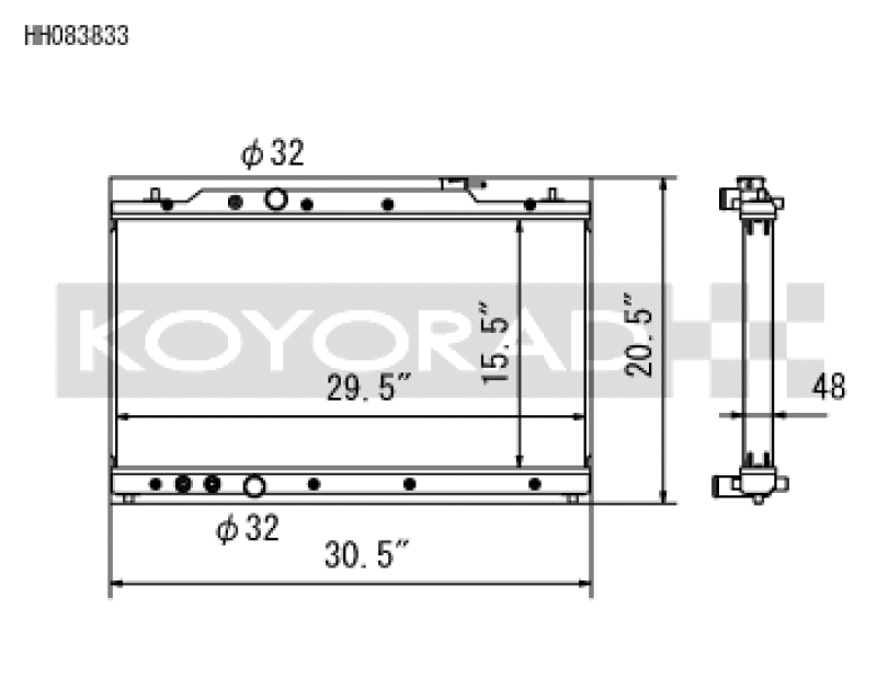 Koyo 2022 Honda Civic 1.5L Turbo (MT and CVT) / 2023 Acura Integra All Aluminum Radiator