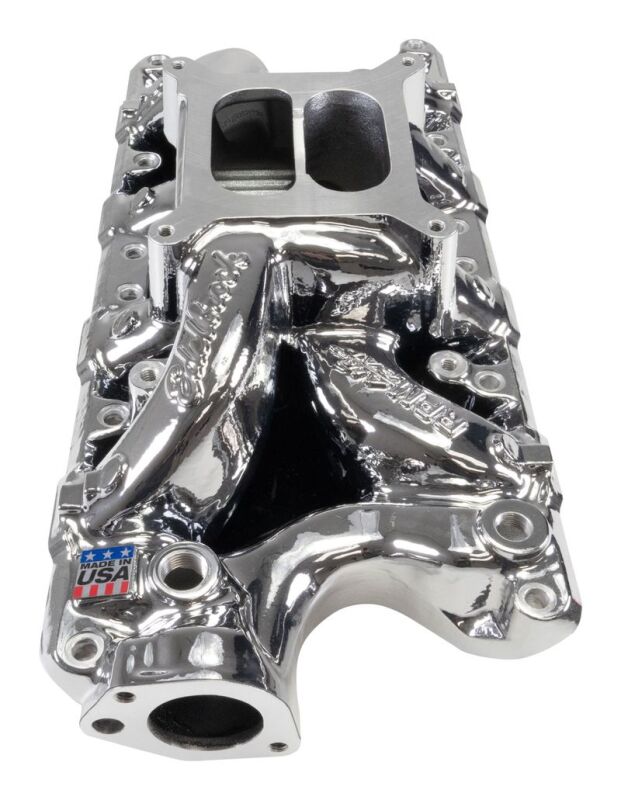 Edelbrock Ford Small-Block 289-302-347 RPM Air-Gap Intake Manifold - Chrome Plasma Finish