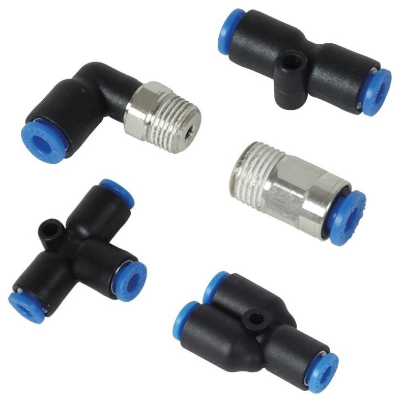 Vibrant Male Straight Pneumatic Vacuum Fitting (1/8in NPT Thread) - for 1/4in (6mm) OD tubing