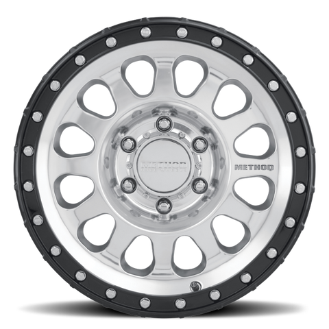 Method MR315 17x8.5 +25mm Offset 8x6.5 130.81mm CB Polished Wheel - Gloss Black Lip