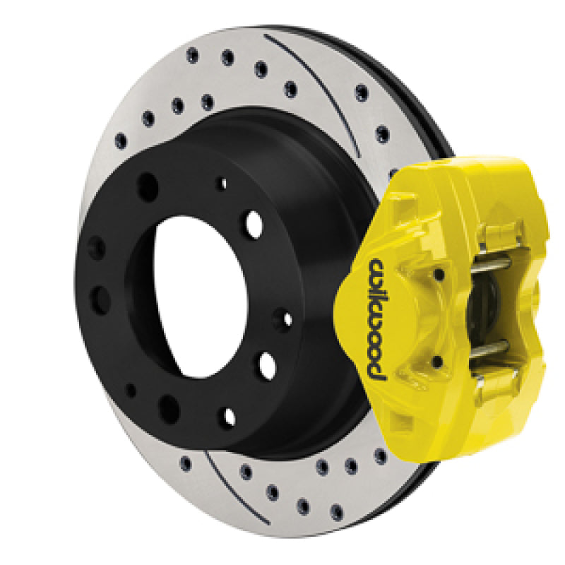 Wilwood 84-89 Porsche 911 D31 11.42in. Rear Brake Kit w/ Flex Lines - Drilled Rotors (Yellow)