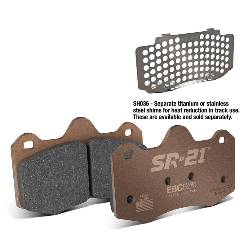 EBC Racing 10-16 Lotus Evora 3.5L SR-21 Sintered Race Front Brake Pads