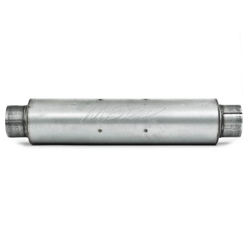 MBRP Universal Quiet Tone Muffler 4in Inlet/Outlet 24in Body 6in Dia 30in Overall Aluminum