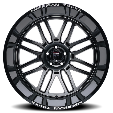 American Truxx AT1915 Restless 24x14 / 6x139.7 BP / -76mm Offset / 106mm Hub Gloss Blk Mach Wheel