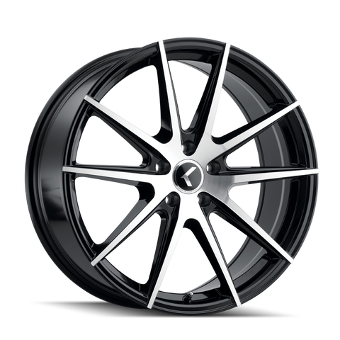Kraze KR193 Turismo 18x8 / 5x120 BP / 40mm Offset / 74.1mm Hub Gloss Black Machined Wheel