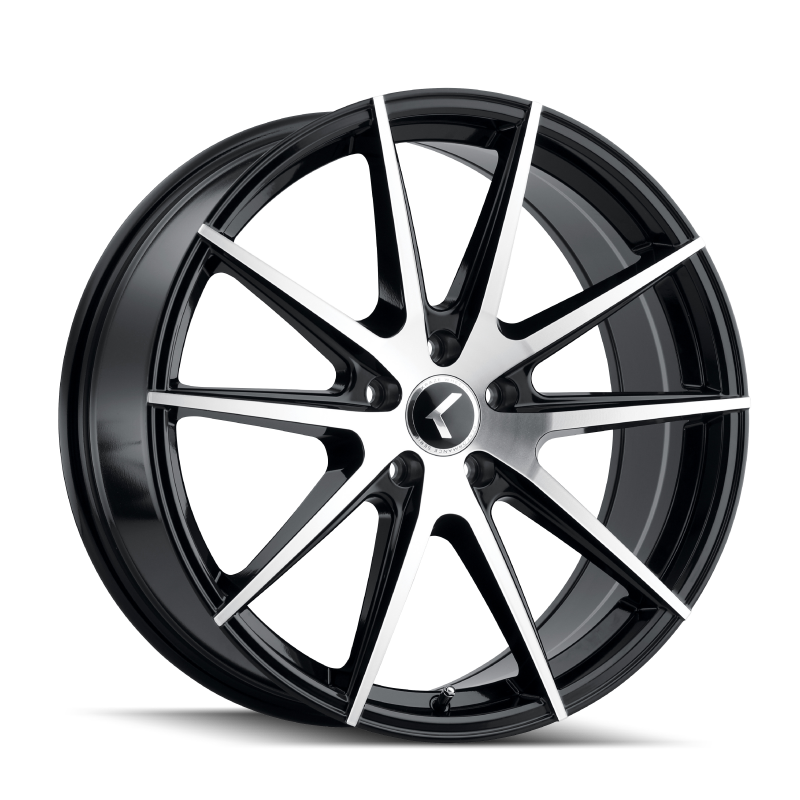 Kraze KR193 Turismo 18x8 / 5x120 BP / 40mm Offset / 74.1mm Hub Gloss Black Machined Wheel
