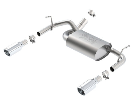 Borla 12-14 Jeep Wrangler JK 2Dr & 4Dr Rear Section ATAK Single Square Rolled Angle-Cut Exit Exhaust
