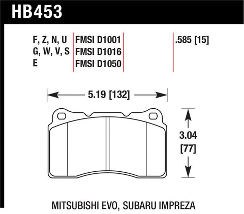 Hawk 03-06 Evo / 04-09 STi / 09-10 Genesis Coupe (Track Only) / 2010 Camaro SS Blue Race Front Brake
