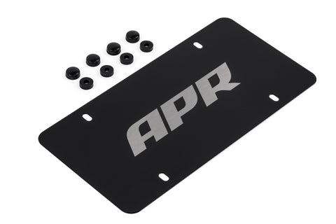 APR License Plate - Silver Logo/Black Plate