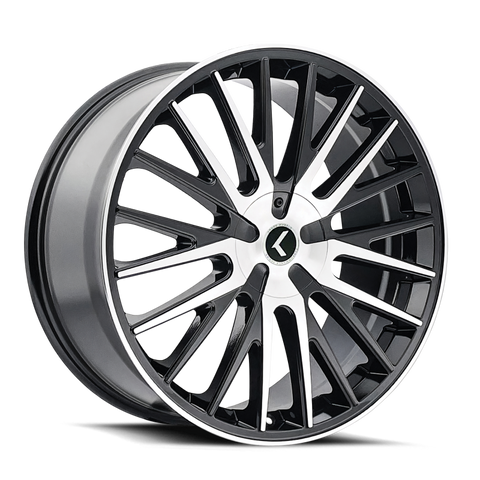 Kraze KR185 Double Down 18x8 / 5x112/120 BP / 40mm Offset / 74.1mm Hub Gloss Black Machined Wheel