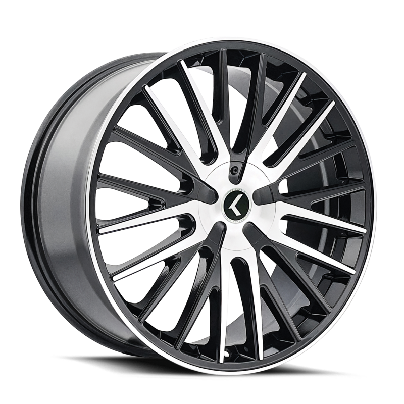 Kraze KR185 Double Down 22x8.5 / 5x110/115 BP / 38mm Offset / 73mm Hub Gloss Black Machined Wheel