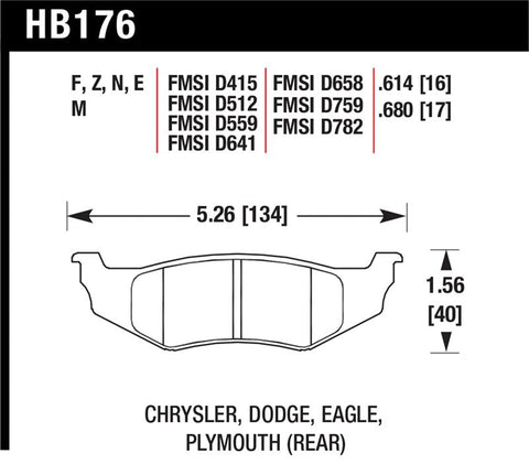 Hawk SRT4 HP+ Street Rear Brake Pads