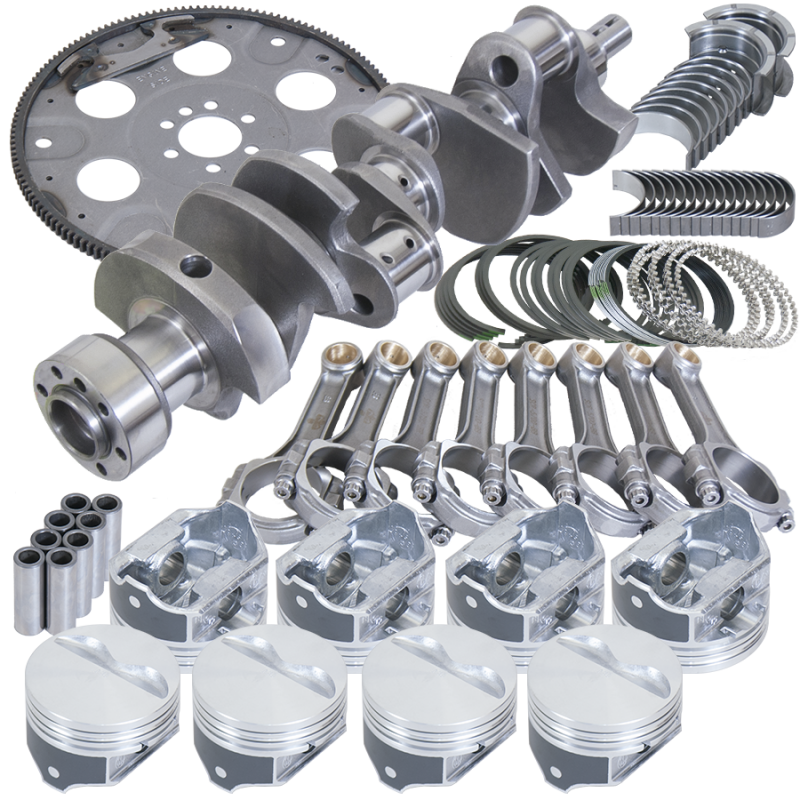 Eagle Chevy 350 1Pc 3.750in Crank 5.700in I-Beam Rods 4.060in Pistons 153 Tooth FP Balanced Assembly