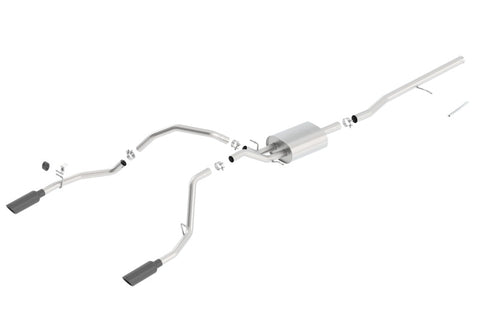 Borla 14 Silv/Sierra C/B Exhaust ATAK 1500 5.3L V8 AT/MT 2&4WD Ext Cab (78.7) WB - Black Chrome
