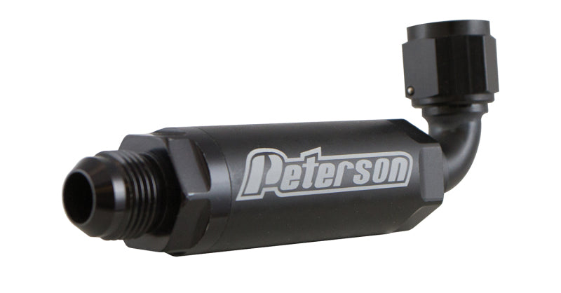 Peterson Fluid Systems Scavenge Filter -8AN 90 Degree